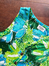 Load image into Gallery viewer, Vintage Hawaiian Barkcloth Vest in Blue Sunflower
